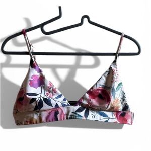 Rip Curl Floral Bralette with Pink and Blue